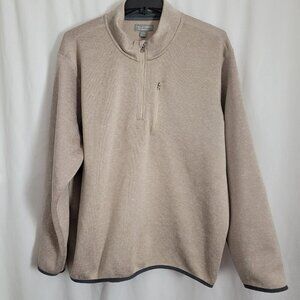 Falls Creek Fleece Pullover Sweater 1/4 zip Beige lined athleisure Men's classic